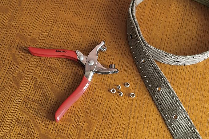 Arrow GEPK532 Eyelet Tool Kit, Hole Punch Pliers for Fabric, Leather, Canvas, Includes 100 Eyelets, 5/32-Inch, Gold,silver