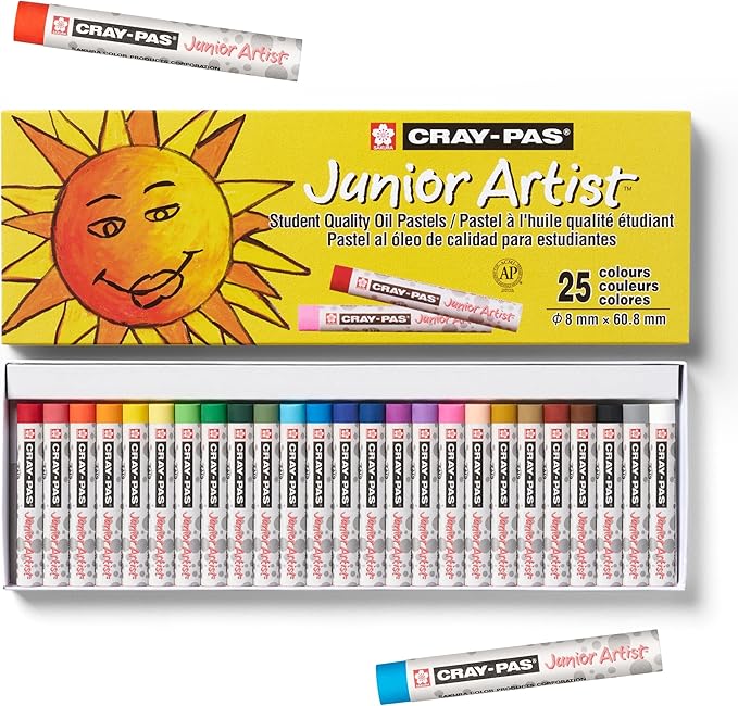 SAKURA Cray-Pas Junior Artist Assorted Color Oil Pastels, Set of 25 XEP25