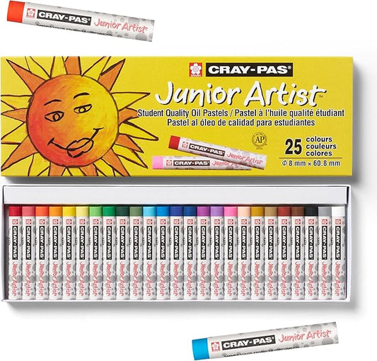SAKURA Cray-Pas Junior Artist Assorted Color Oil Pastels, Set of 25 XEP25