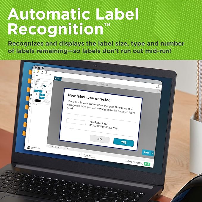 DYMO LabelWriter 550 Turbo Label Printer, High-Speed Direct Thermal Printing, Automatic Label Recognition, Prints Variety of Label Types Through USB or LAN Network Connectivity - Fast, Efficient