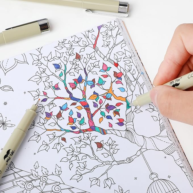 Mr. Pen - 0.5mm 8 Pack Colorful Fine Point Pens for Drawing, Sketching & Bible Journaling