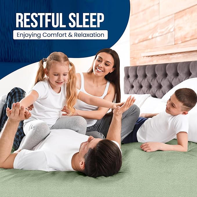 Utopia Bedding Waterproof Mattress Protector King Size, Premium 200 GSM Terry Mattress Cover, Soft & Breathable Bed Cover, Fitted Sheet Style with Stretchable Deep Pockets 17" (Sage)