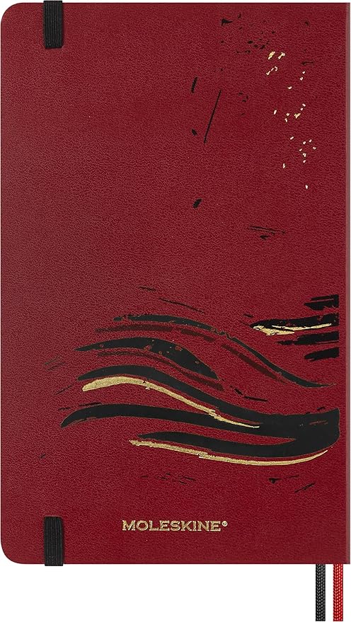 Moleskine Limited Edition Year of the Horse 2026 Woodcut Notebook, Hard Cover, Large (5" x 8.25") Ruled/Lined, Autumn Red, 176 pages