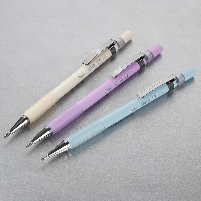 Pentel Sharp 1.3 Mechanical Pencil, (1.3mm), Extra Thick Line, Includes Refill Lead, Writing/Office/Test-Taking Pencil, Pastel Off-White Barrel (AM13LBPW)