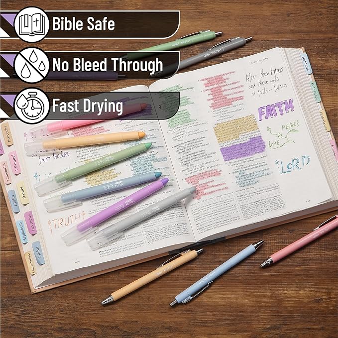 Mr. Pen- Bible Highlighters and Pens No Bleed, 12 Pack, Gel Highlighters, Bible Pens No Bleed Through
