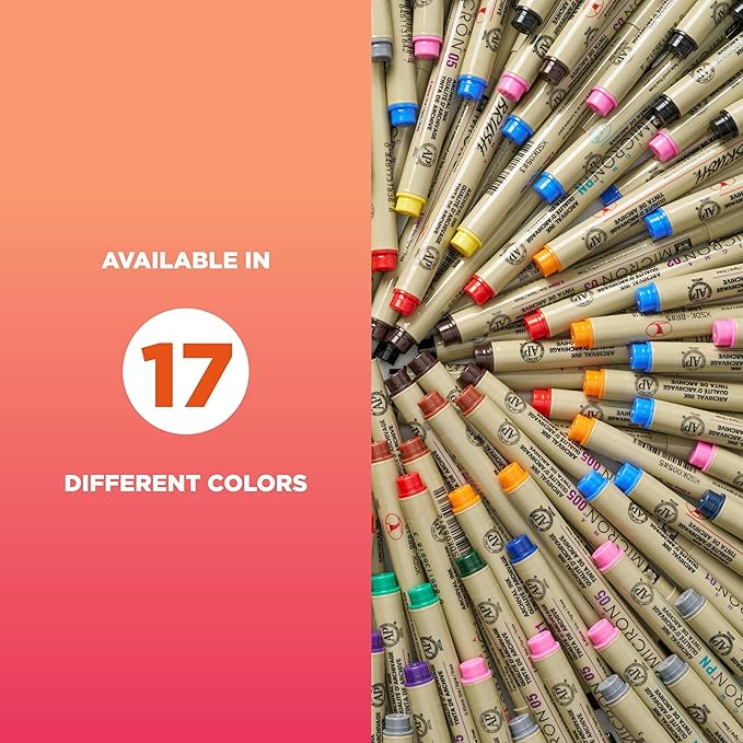 SAKURA Pigma Micron Fineliner Pens, 10 Tip Size, Archival Black Ink, 6 PK 50131