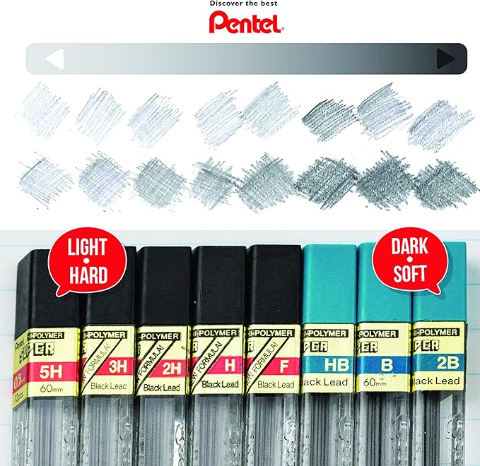 Pentel Super Hi-Polymer Lead Refill, 0.5mm, Fine, 3H, 144 Pieces of Lead (C505-3H)