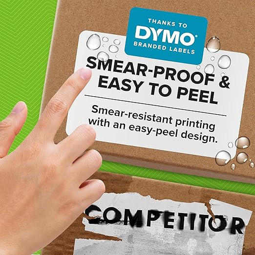 DYMO®-Branded LabelWriter Mailing Address Labels for LabelWriter Label Printers, White, 1-1/8" x 3-1/2", 6 Rolls of 350 (2100 Total)