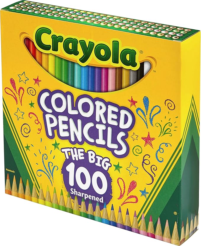 Crayola Colored Pencil Locker, 15 Dual-Tip Pencils, 30 Colors, Multicolor, (Model: 04-6841)