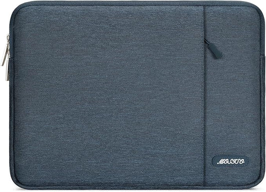 MOSISO Laptop Case 16 inch, 15-15.6 inch Laptop Sleeve Compatible with MacBook Pro 16 M4 M3 M2 M1, HP Acer Dell Lenovo ASUS Notebook, Polyester Vertical Computer Sleeve Bag with Pocket, Haze Blue