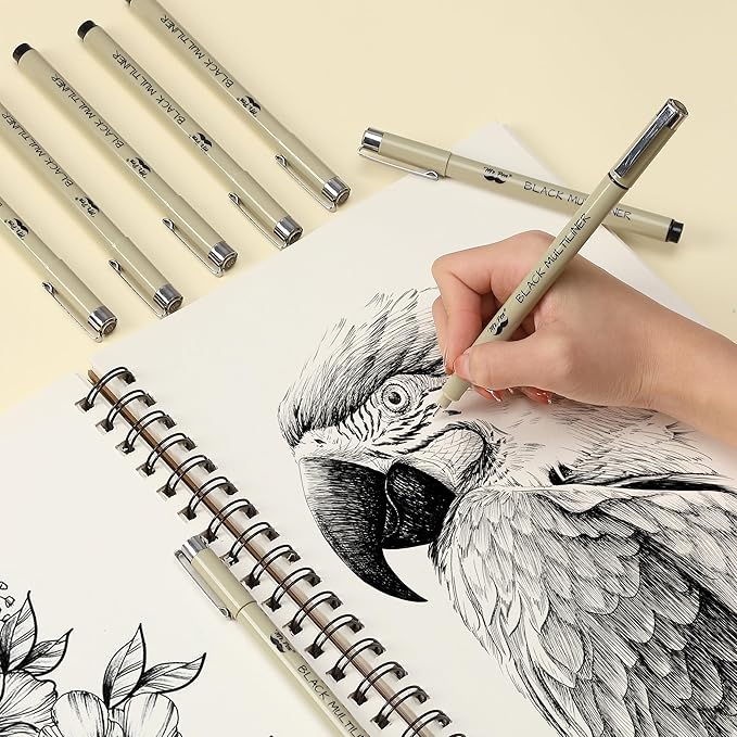 Mr. Pen- Black Fineliners, 0.25mm, 4 Pack, Bible Pens No Bleed, Fine Tip, Ultra Fine, Black Art Pens