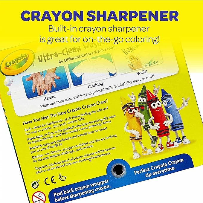 Crayola Washable Crayons for Kids - 64ct (2 Boxes), Essential Easter Basket Stuffers, Bulk Crayons for Toddlers, Spring Crafts, Kids Arts Supplies for Coloring Books [Amazon Exclusive]