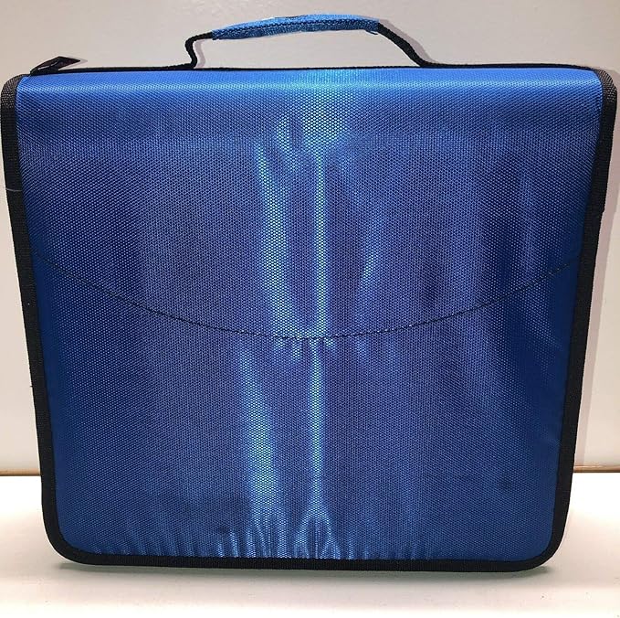 Case-it The Dual 2-in-1 Zipper - Two 1.5 Inch D-Rings - Includes Pencil Pouch - Multiple Pockets - 600 Sheet Capacity - Comes with Shoulder Strap -Dual-121-A-Blue