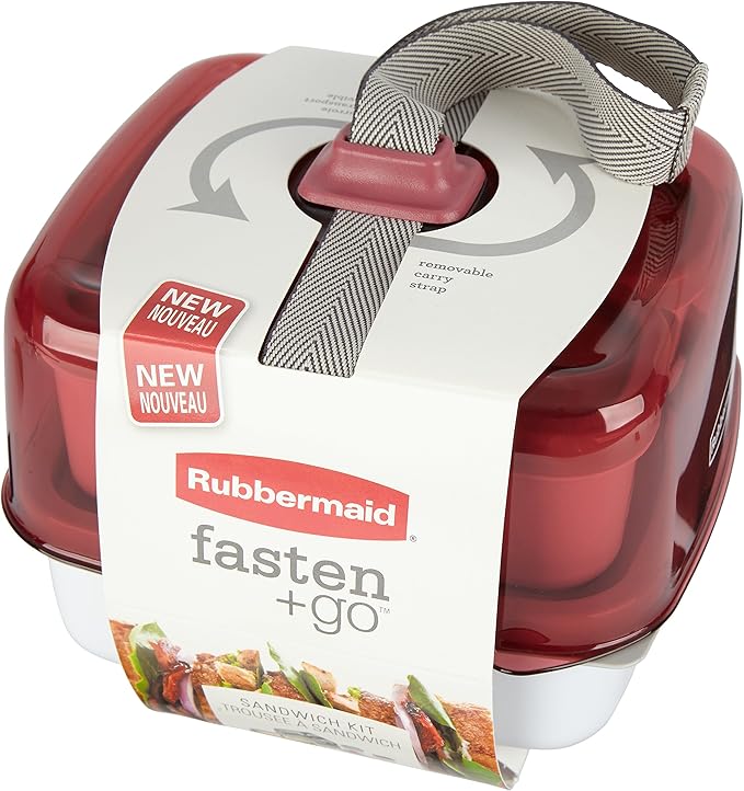 Rubbermaid Fasten + Go Sandwich Kit, Marsala, 4-Piece Set
