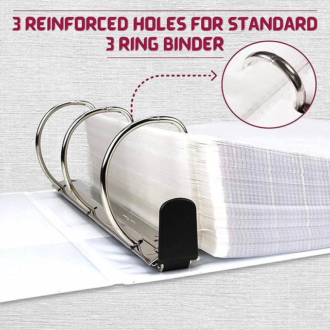 Sheet Protectors, 200 Count Clear Page Protectors for 3 Ring Binder, Top Loading Plastic Sleeves 8.5 x 11 inch