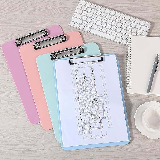 Mr. Pen- Plastic Clipboard, 12.5" x 9", 2 Pack, Surf Blue Clipboard Plastic, Low-Profile Metal Clip with Retractable Hanging Hole