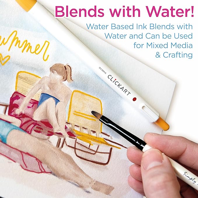 Zebra Pen Mildliner Dual-Tip Highlighters and 2 CLiCKART Markers, No Bleed, Ideal for Bible Highlighting, Journaling, Note-Taking and School Supplies, Neutral Vintage Ink Colors, 10-Pack (78601)