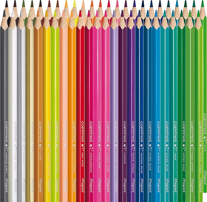 Maped - Color'Peps Triangular Colored Pencils - 48 Pack - Vibrant Colors.