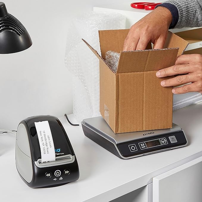 DYMO LabelWriter 550 Turbo Label Printer, High-Speed Direct Thermal Printing, Automatic Label Recognition, Prints Variety of Label Types Through USB or LAN Network Connectivity - Fast, Efficient