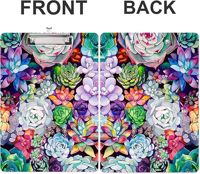 Fashion Clipboard, A4 Letter Size Wooden Decorative Clipboards for Teacher, Nurse, Doctor,Student and Kids, Cute Design for Standard Size 12.2" x 8.9" (C-Green Flowers)