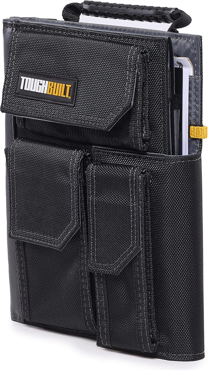 ToughBuilt - Tool Belt Pouch, Organizer with Multi-Purpose Storage, Accessory Organization & Notebook Holder