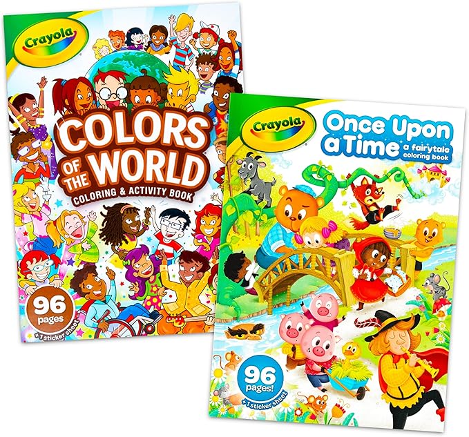 Crayola Coloring Books for Kids Learning Set Bundle - 7 Pc Animal Coloring Activity Books Learning Crayons and Stickers