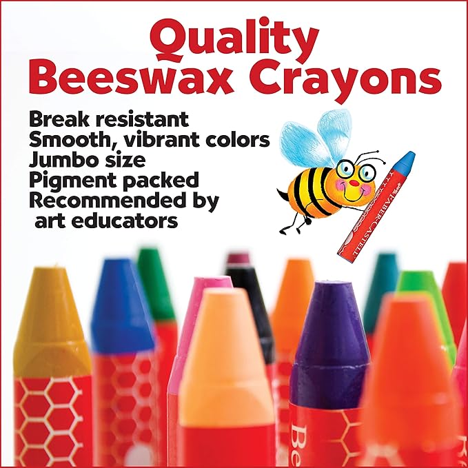 Faber-Castell World Colors Beeswax Crayons | 12 Blendable Skin Tone Colors | Screen-Free Coloring that Builds Color Skills | Easy-Grip, Non-Toxic for Preschoolers (Ages 3+)