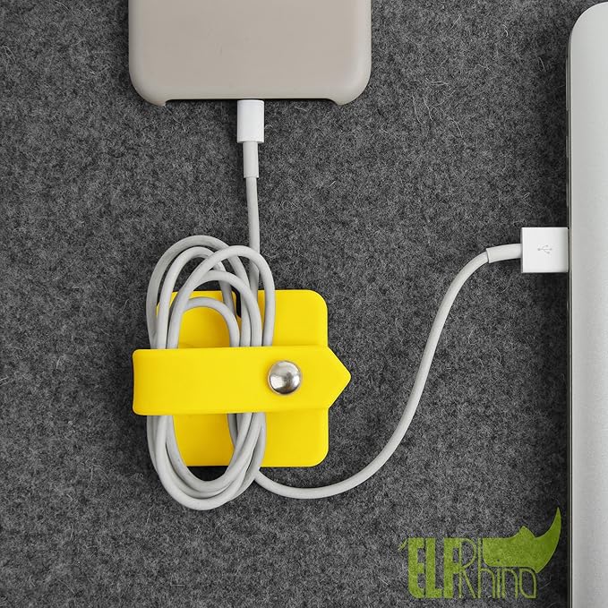 Portable Electronic Device Cover Cord Organizer for Earphones, Yellow