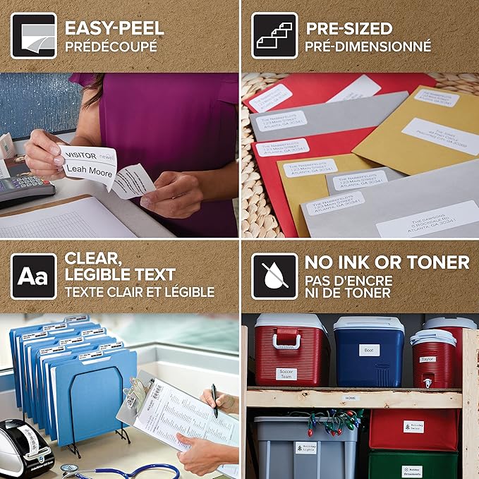 Dymo 54 mm x 70 mm LW Multi-Purpose Labels, Roll of 320 Easy-Peel Labels, Self Adhesive, for LabelWriter Label Makers, Authentic