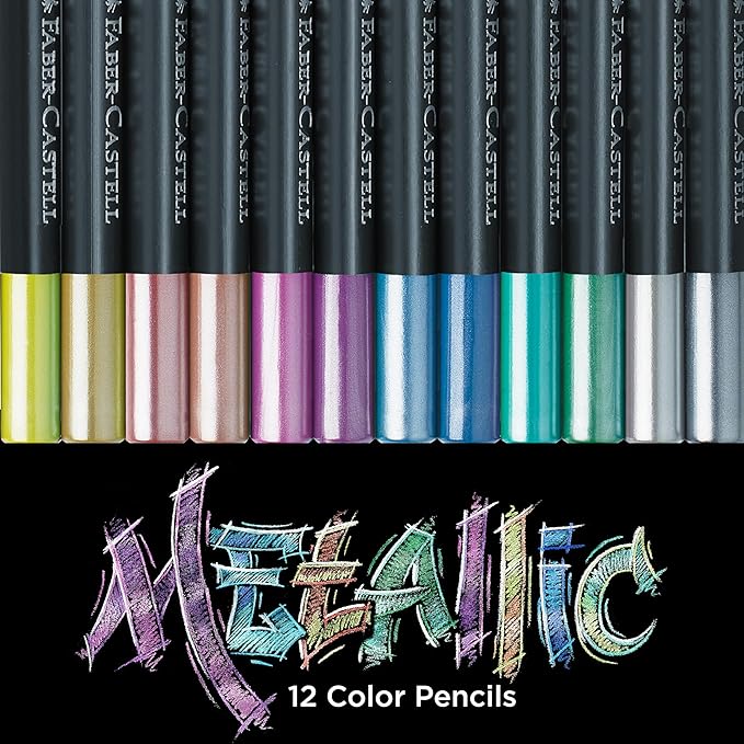 Faber-Castell Black Edition Colored Pencils, Metallic, Easter Basket Stuffer Supplies