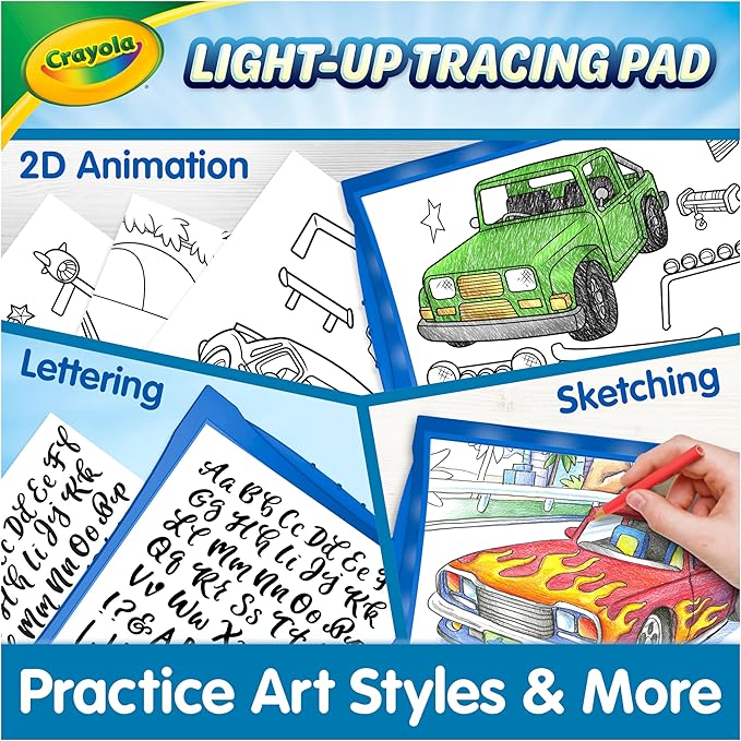 Crayola Light Up Tracing Pad - Blue, Drawing & Tracing Projector for Kids, Essential Easter Basket Stuffers & Gifts, Sketching Light Box Table, Toys for Kids, Ages 6+