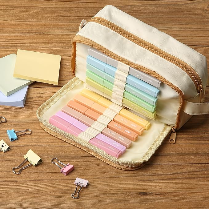 Mr. Pen Aesthetic Highlighters - 12 pcs, Chisel Tip, Macaron Colors, Cute Bible Highlighters No Bleed