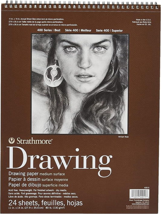 Strathmore Medium Drawing Spiral Paper Pad 11"X14"-24 Sheets -400500