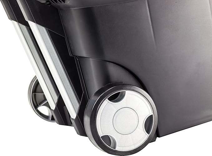 Storex Portable File Box on Wheels, 15 x 16 x 14.25 Inches, Black (61507U01C)