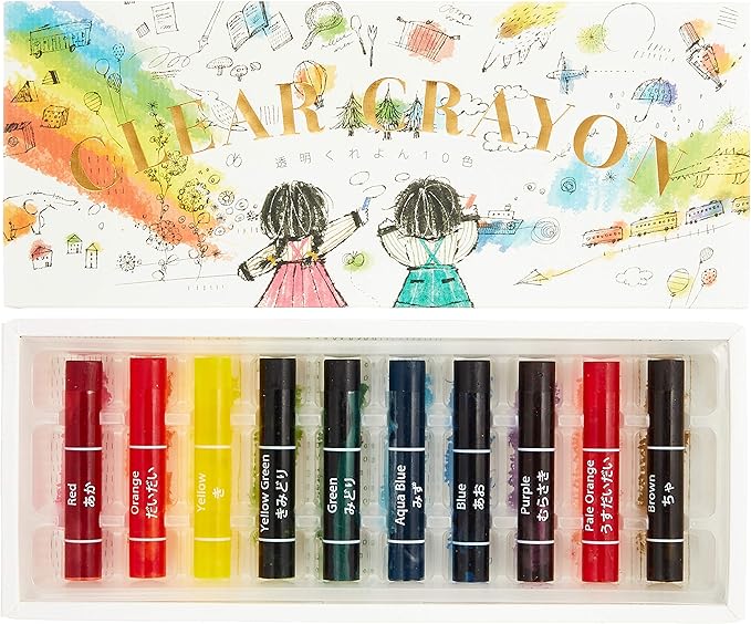 KOKUYO KE-AC27 Transparent Crayons, 10 Colors
