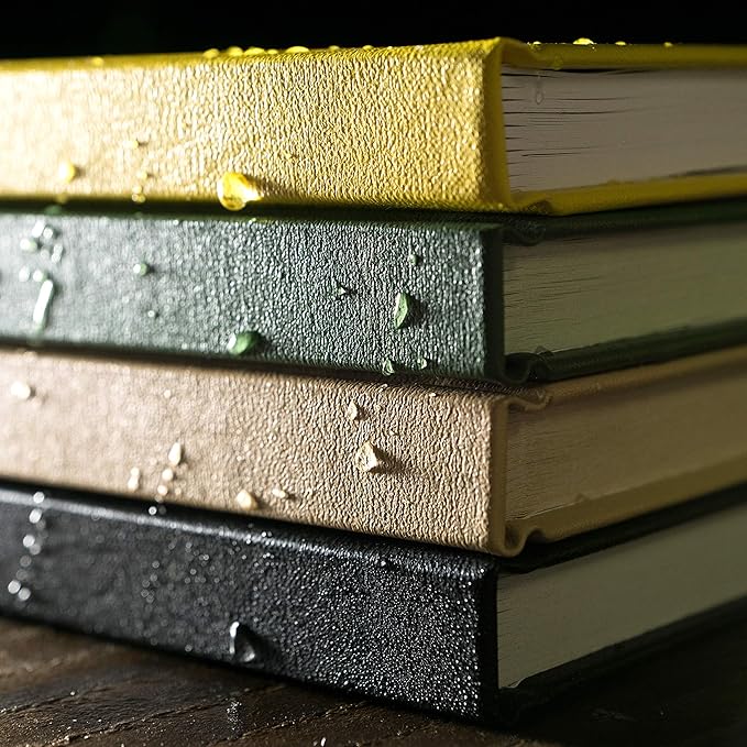 Rite in the Rain Weatherproof Hard Cover Notebook, 4.75" x 7.5", Yellow Cover, Journal Pattern (No. 390F)