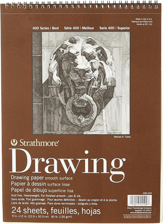 Strathmore (400-104 400 Series Drawing, Smooth Surface, 9x12, 24 Sheets (Pack of 12)