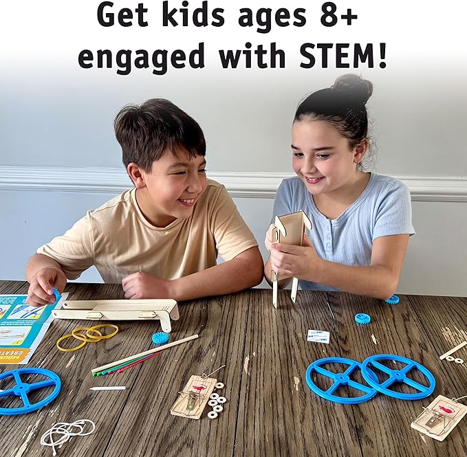 Mousetrap Car Kit (10-Pack) – Hands-On Physics & Engineering STEM Kits for Classroom Projects, Force & Motion Experiments, Elementary and Middle School Science Lessons, Ages 8 and up
