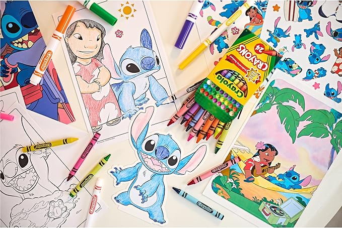 Crayola Lilo & Stitch Coloring Art Case (75+ Pcs), Markers, Crayons, Coloring Pages, Stickers & Poster, Art Kit for Kids, Lilo & Stitch Gift for Girls & Boys, 5+