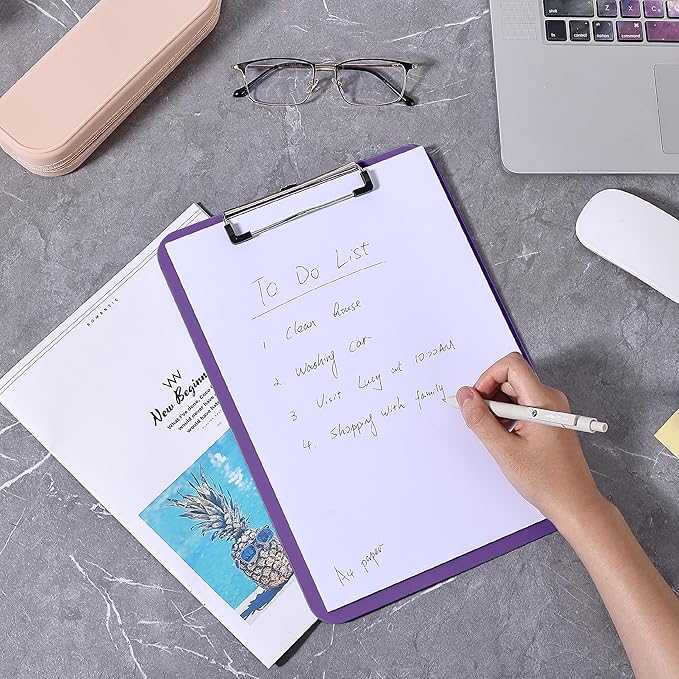 Mr. Pen- Plastic Clipboard, 12.5" x 9", 2 Pack, Clipboard Plastic, Low-Profile Metal Clip with Retractable Hanging Hole