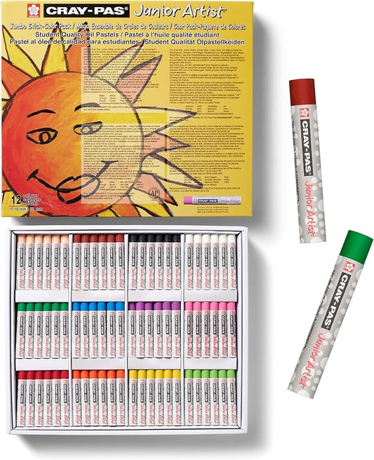 SAKURA Cray-Pas Junior Artist Jumbo Oil Pastel Colorpack, 288 Pc, Colors may vary, Count