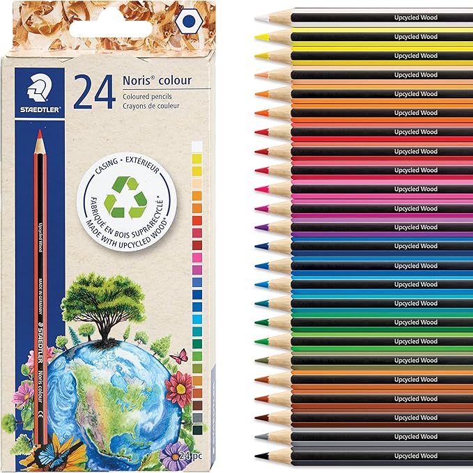 STAEDTLER Colored Pencils Set (24-Pack) for School Supplies - Break-Resistant Lead, Sustainably Made, Vibrant Colors for Artists & Students