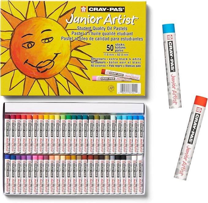 SAKURA Cray-Pas Junior Artist Oil Pastels, 50 Count (Pack of 1), Colors may vary