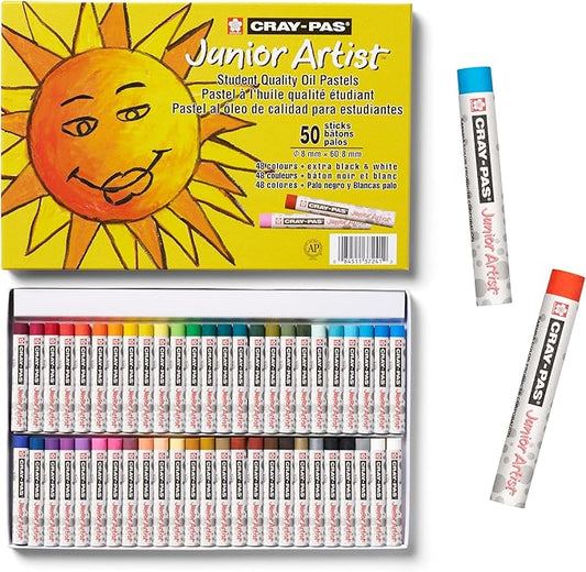 SAKURA Cray-Pas Junior Artist Oil Pastels, 50 Count (Pack of 1), Colors may vary