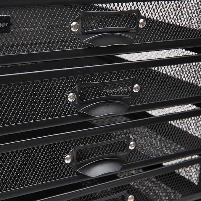 Mind Reader File Storage Drawers, Desk Organizer, Multi-Purpose, Crafts, Office, Metal Mesh, 11"L x 14"W x 11"H, Black, 5 Drawer
