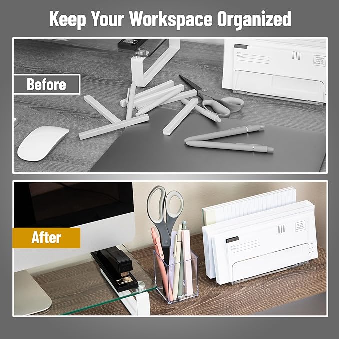 Mind Reader Pen Cup, Accessory Holder, Desktop Organization, Office, Acrylic, Clear