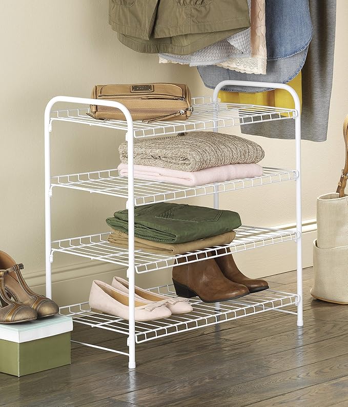 Whitmor Inc. 6023-4139-CB 4 Tier, White, Closet Shelf