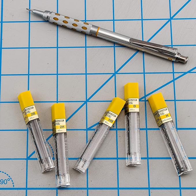 Pentel Super Hi-Polymer Lead Refill, (0.9mm) Thick, HB, 180 Pieces of Lead, 12 Tubes of Lead (50-9-HB)