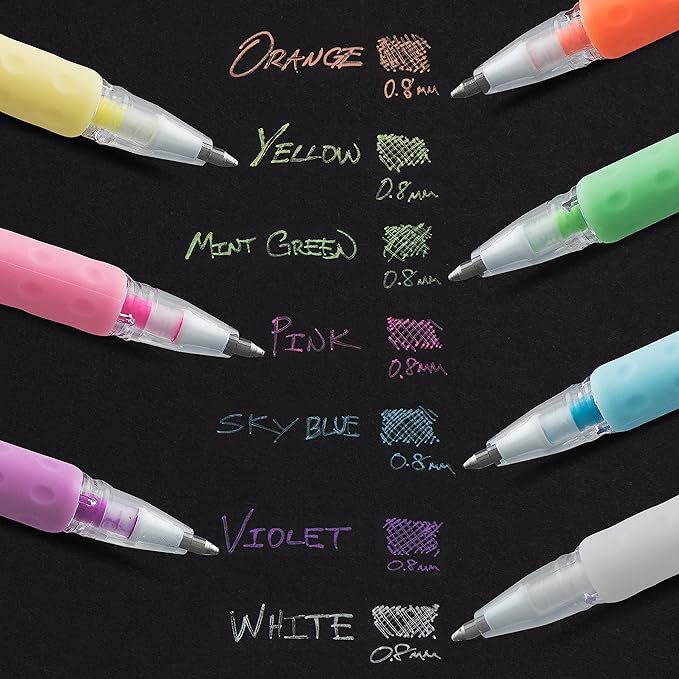 Pentel Milky POP Pastel Gel Pen, (0.8mm) Medium Line, Assorted Ink, Pack of 36, Canister (K98PC36M)