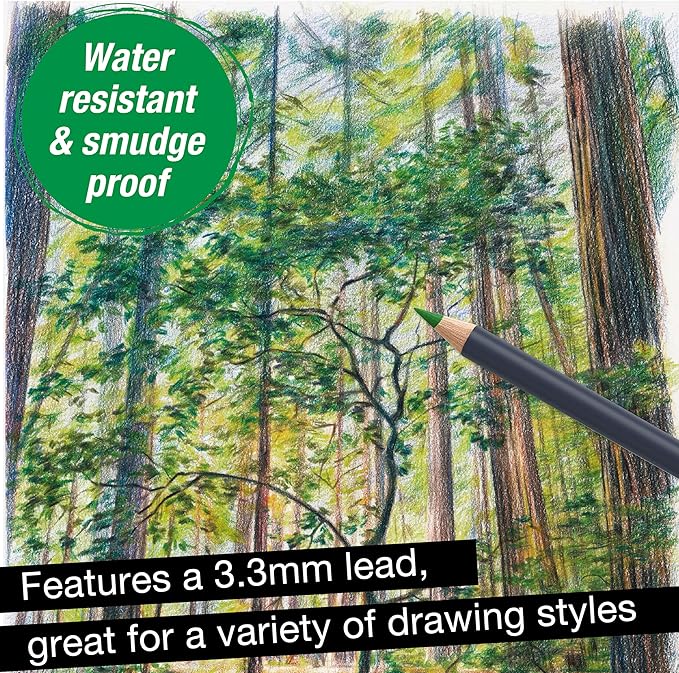 Faber-Castell Goldfaber Colored Pencils: Landscape Colored Pencils with Smooth Laydown, Rich Pigments, Break-Resistant Cores, Perfect for Nature Drawing, Outdoor Sketching & Adult Coloring (12 Count)